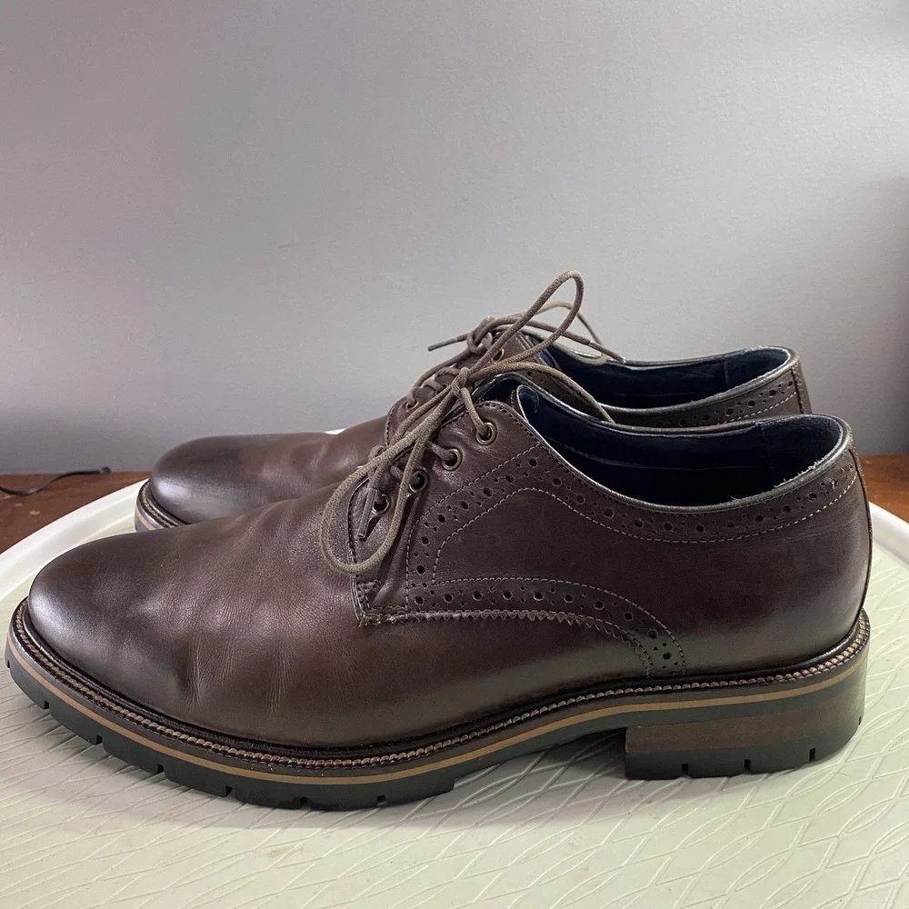 Men's‎ Johnston&Murphy Dark Brown Shoes Sz.10.5M Leather Lace Up PROM WEDDING